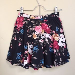 Forever 21 Floral Circle/Skater Skirt